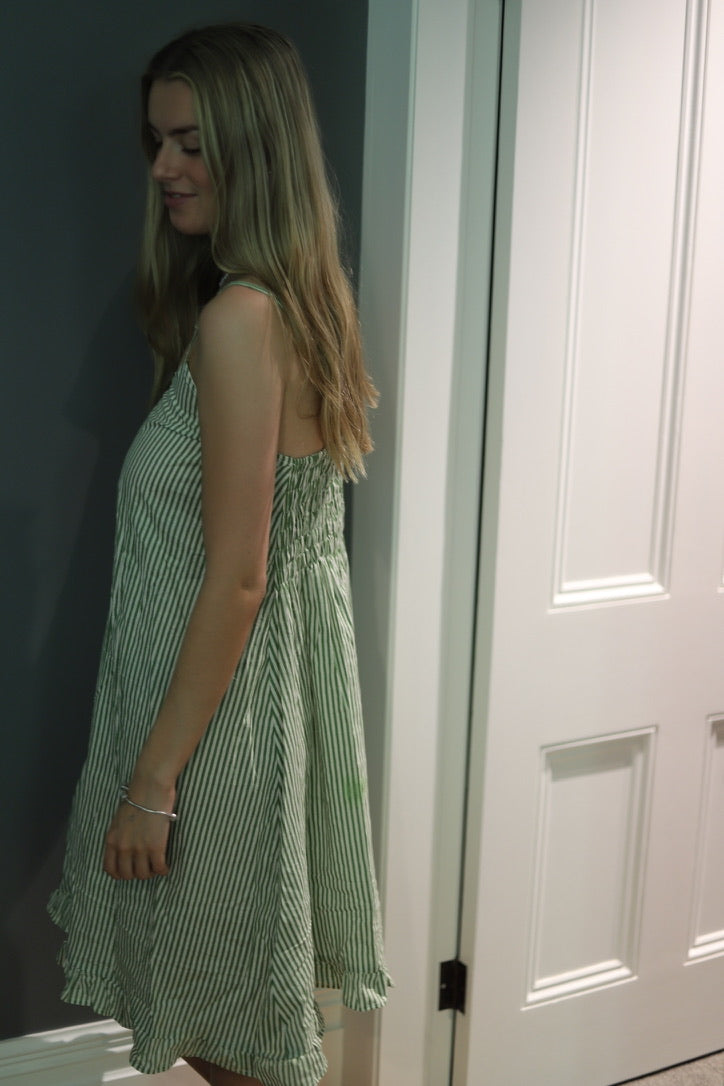 Green stripe Slip Nightie